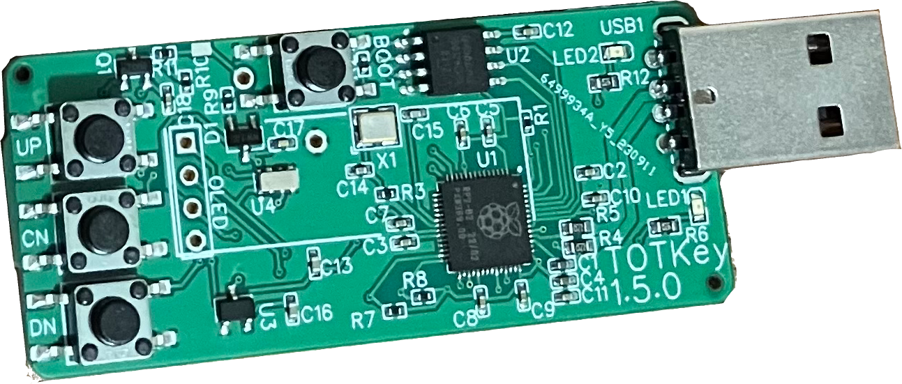 A long PCB with a pixelated screen.